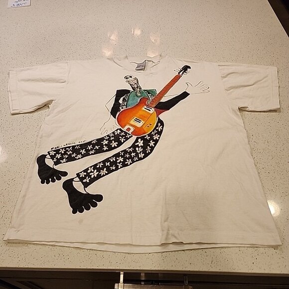 Vintage John Doe Mens T-shirt XL Maris Lewis 96 Musician Guitar - Picture 1 of 7